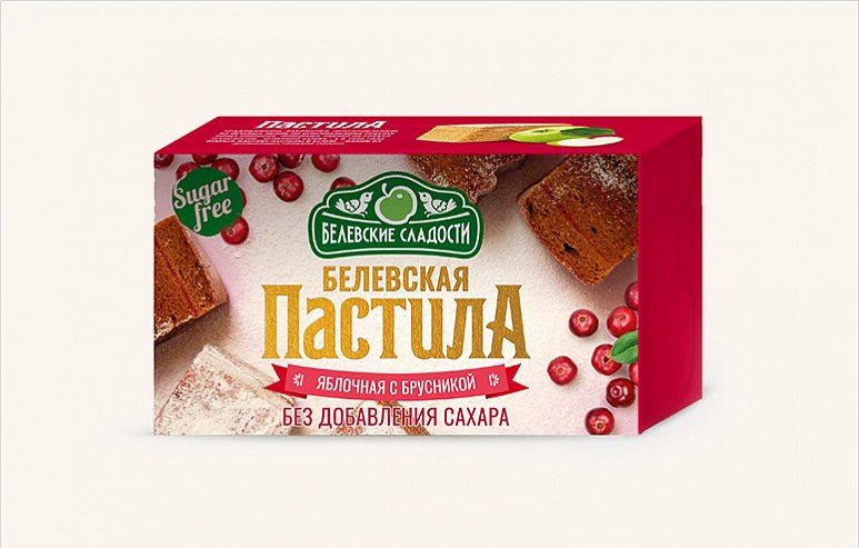  Пастила  200г диетическая с КЛЮКВОЙ, НОВЫЙ ФОРМАТ (4*50г)    в Барнауле