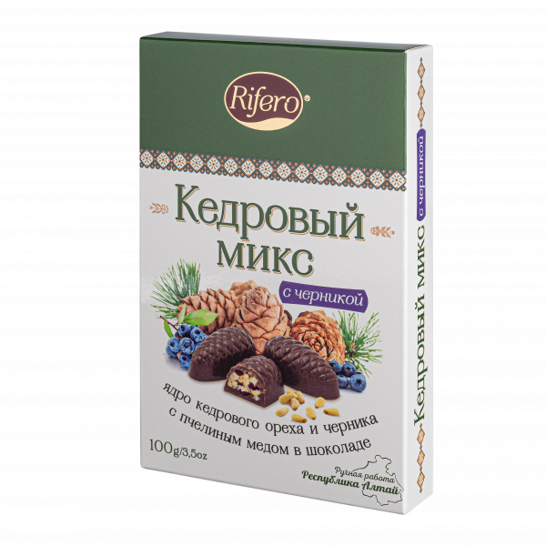 №1 Риф и ко Конфеты "Кедровый микс ЧЕРНИКА" 100г       в Барнауле