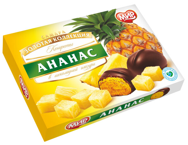 №2 КФ МИР Ананас в шоколадной глазури 160г в Барнауле